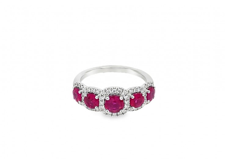 18ct White Gold Ruby & Diamond Ring