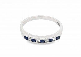 18ct White Gold Sapphire & Diamond Eternity Ring