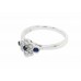 18ct White Gold Sapphire & Diamond Cluster Ring