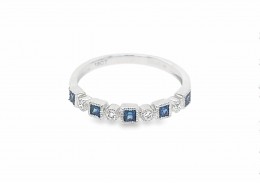 18ct White Gold Sapphire & Diamond Eternity Ring 