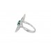 18ct White Gold Emerald & Diamond Art Deco Style Ring