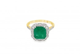 18ct Gold Emerald & Diamond Ring