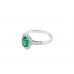 18ct White Gold Emerald & Diamond Ring