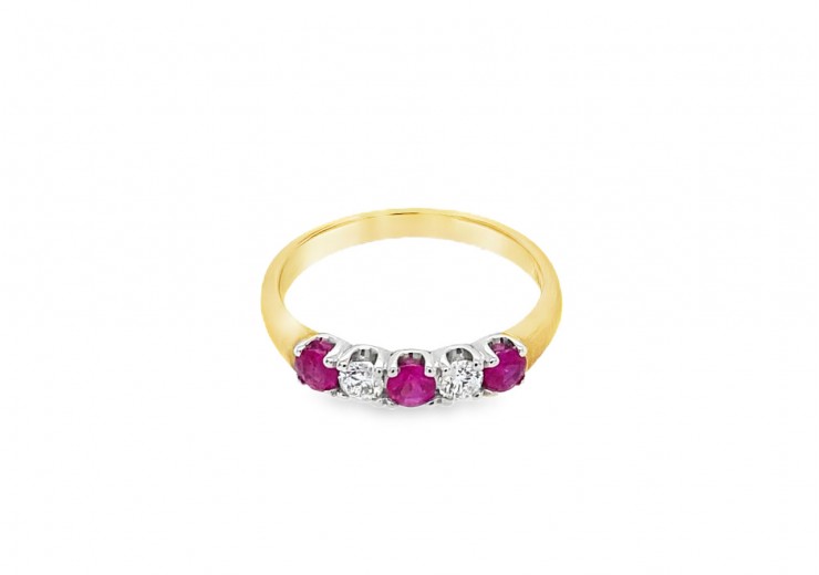 9ct Gold Ruby & Diamond Eternity Ring