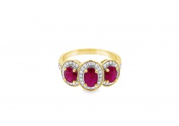 9ct Gold Ruby & Diamond Trilogy