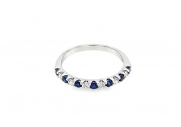 9ct White Gold Sapphire & Diamond Eternity Ring