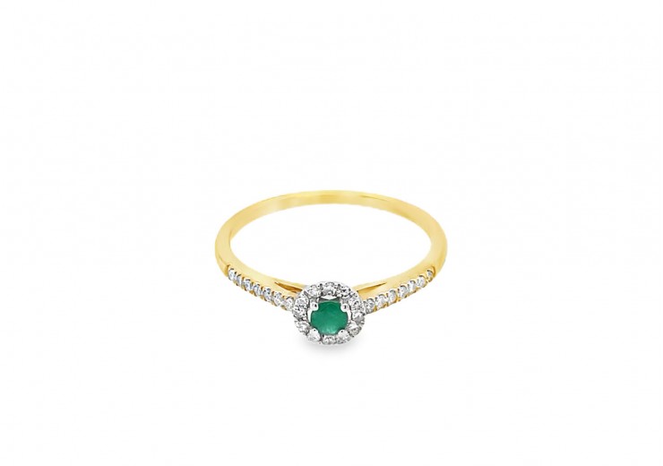 9ct Gold Emerald & Diamond Eternity Ring