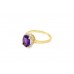 9ct Gold Amethyst & Diamond Ring