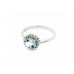 9ct White Gold Aquamarine & Diamond Ring