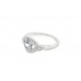 9ct White Gold Aquamarine & Diamond Ring