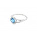 9ct White Gold Blue Topaz and Diamond Ring
