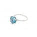 9ct White Gold Blue Topaz Ring