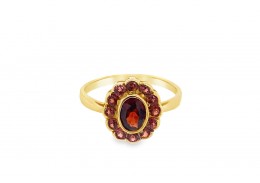 9ct Gold Garnet Cluster Ring
