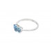 9ct White Gold Blue Topaz Trilogy