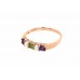 9ct Rose Gold Amethyst, Peridot & Pearl Ring