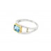 9ct White Gold Blue Topaz Ring