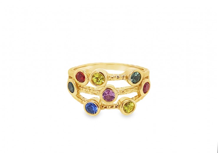 9ct Gold Multi-Sapphire Ring