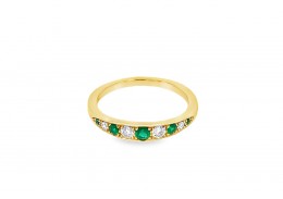 9ct Gold Emerald & Diamond Eternity Ring