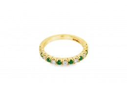 18ct Gold Emerald & Diamond Eternity Ring