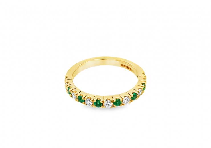 18ct Gold Emerald & Diamond Eternity Ring