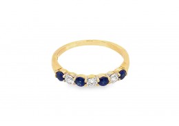 9ct Gold Sapphire & Diamond Eternity Ring