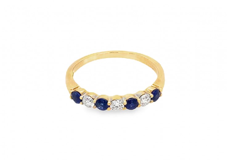 9ct Gold Sapphire & Diamond Eternity Ring