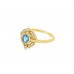 9ct Gold Blue Topaz & Diamond Ring