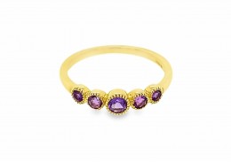 9ct Yellow Gold Amethyst Eternity Ring