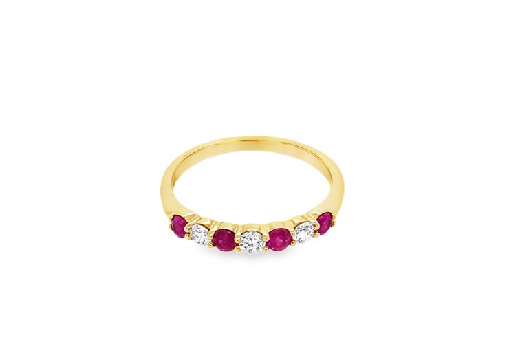 9ct Gold Ruby & Diamond Eternity Ring