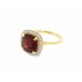 9ct Yellow Gold Garnet & Diamond Ring