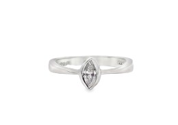 18ct White Gold 0.20ct Marquise Cut Diamond Ring 18ct White Gold 0.20ct Marquise Cut Diamond Ring