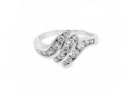 Pre-owned 14ct White Gold Cubic Zirconia Ring