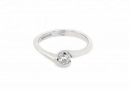 Pre-owned Palladium Diamond Solitaire Ring