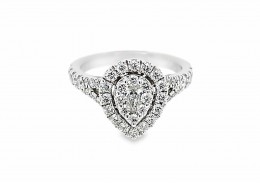 Pre-owned 14ct White Gold Pear Shaped Diamond Ring