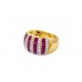 Pre-owned 18ct Yellow Gold Ruby & Diamond Wide Band Ring