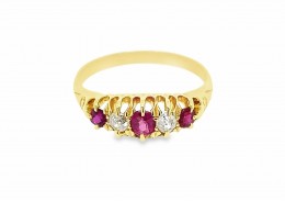 Pre-owned 18ct Yellow Gold Ruby & Diamond Eternity Ring