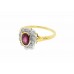 Pre-owned 18ct Yellow Gold Ruby & Diamond Cluster Ring