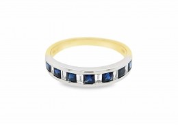 Pre-owned 18ct Yellow Gold Sapphire & Diamond Eternity Ring