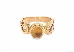 Pre-owned 9ct Rose Gold & Stone Set Ring