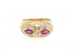 Pre-owned 14ct Yellow Gold Ruby & Diamond Ring