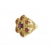 Pre-owned 9ct Yellow Gold Garnet Cluster Ring