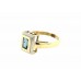 Pre-owned 9ct Yellow Gold Blue Topaz Ring
