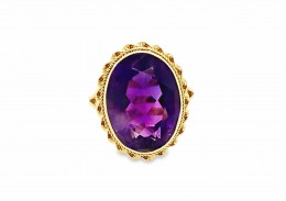 Pre-owned 9ct Yellow Gold Amethyst Ring