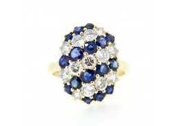Pre-owned 18ct Yellow Gold Diamond & Sapphire Ring