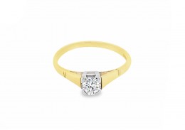 Pre-owned Vintage 18ct Yellow Gold Diamond Solitaire Ring 