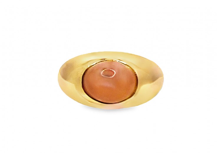 Pre-owned 18ct Yellow Gold Rose Quartz Dress Ring