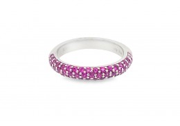 Pre-owned 18ct White Gold Pink Sapphire Ring