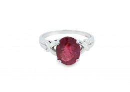 Pre-owned 18ct White Gold Pink Tourmaline Ring