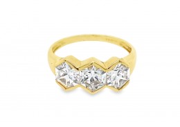 Pre-owned 14ct Yellow Gold Cubic Zirconia Ring