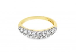 Pre-owned 14ct Yellow Gold Cubic Zirconia Pave Ring